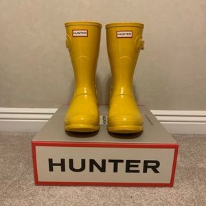 Hunter Short Rain Boots - Glossy Yellow